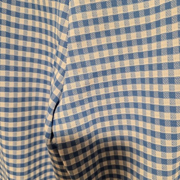 True Vintage 70s Sears Pants Womens 18 Wide Leg Blue Gingham Plaid Leisure USA - Picture 5 of 11